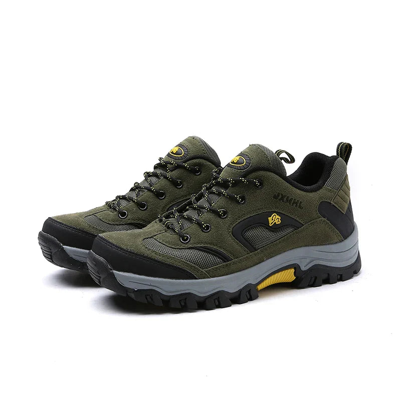 Levoire | Chaussures De Randonnée Durables À Lacets Pour Hommes Olive-vert Jaune