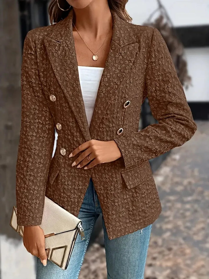 Levoire | Veste Croisée Élégante Au Style Vintage Avec Poches Marron