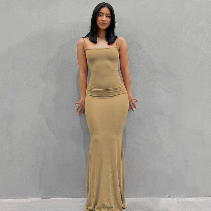 Levoire | Élégante Robe De Soirée Bodycon Confortable Khaki