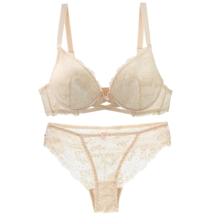 Levoire | Ensemble De Lingerie Push-Up En Dentelle Grande Taille Beige