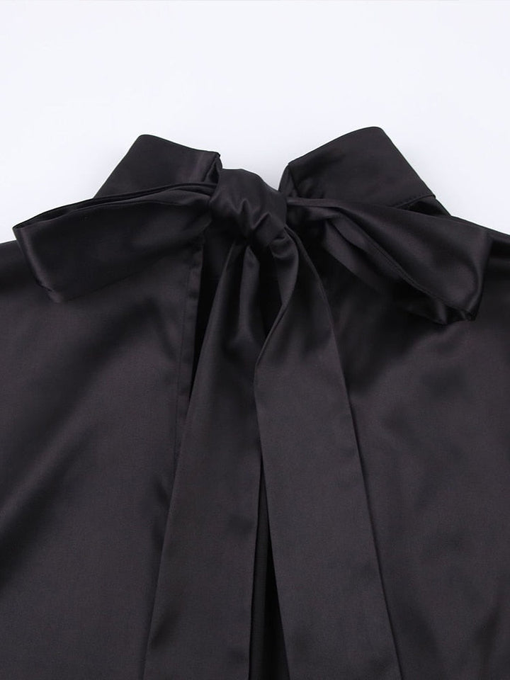 Levoire | Robe En Satin Avec Magnifique Nœud Et Dos Ouvert