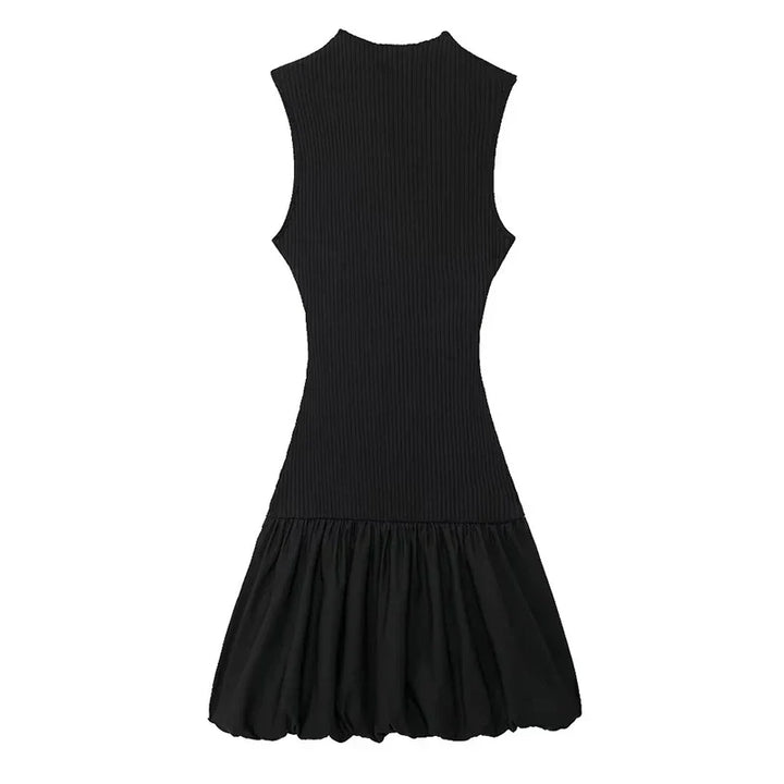 Levoire | Élégant Robe Mini Sexy Dos Nu Tricotée Noir