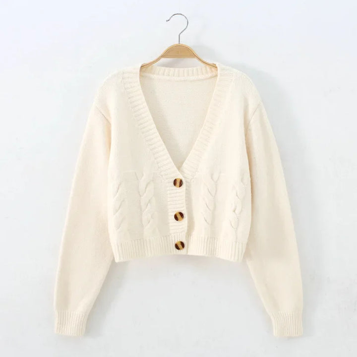 Levoire | Gilet Moderne Pour Femmes Avec Décolleté En V Et Boutons Beige Taille unique