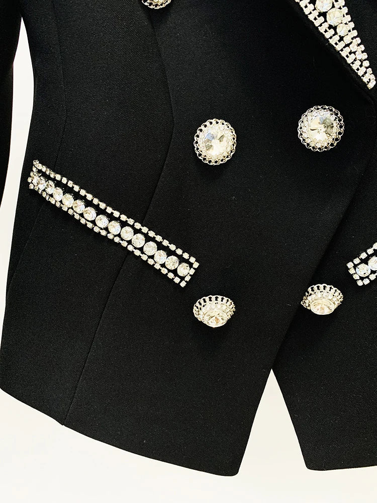 Levoire | Veste De Designer Diamants Cristal Perles Blazer Droite Pantalon