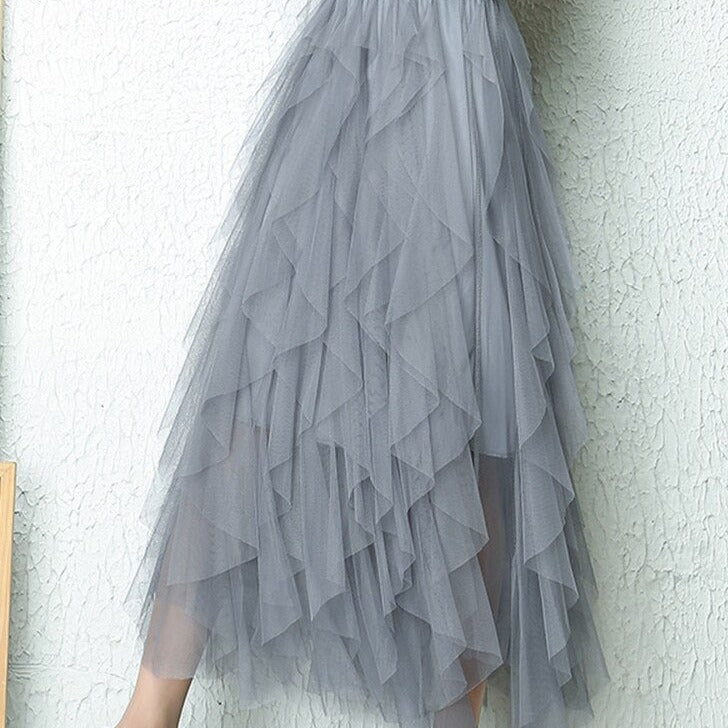 Levoire | Jupe Maxi Pour Occasions Festives Grau S-2XL