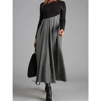 Levoire | Robe Maxi Confortable À Manches Longues En V Gris