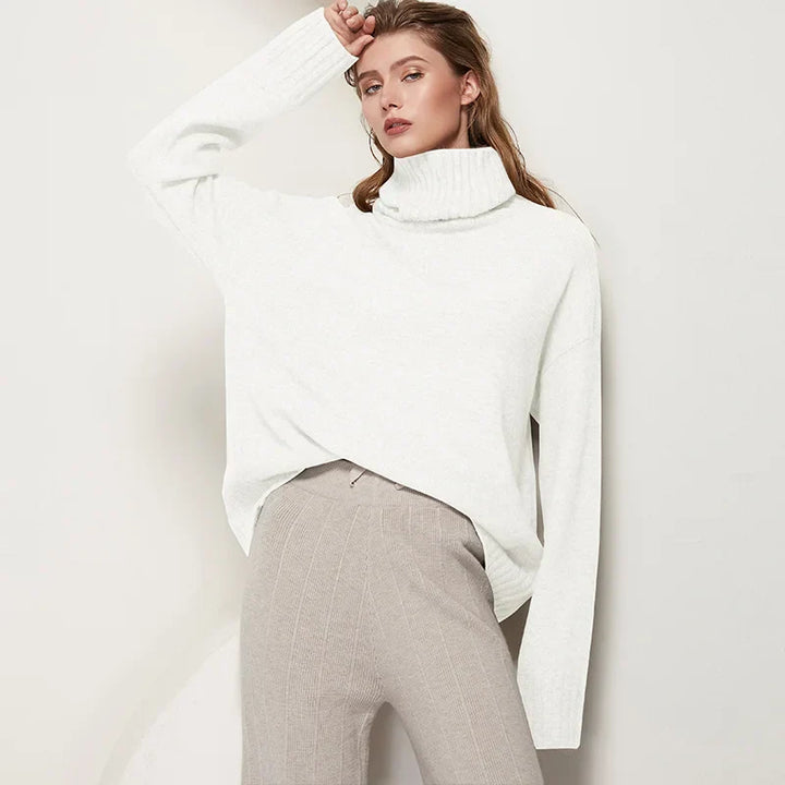 Levoire | Pull Printemps Toucher Cachemire Femme Blanc Une taille pour tous