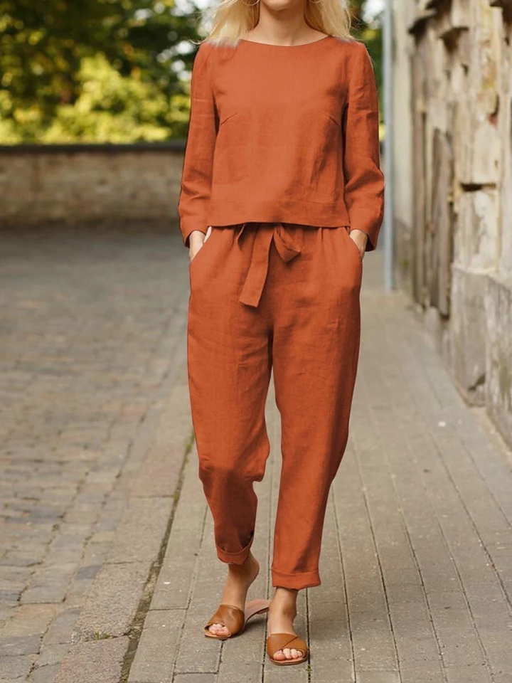 Levoire | Ensemble Classique Confortable Deux Pièces Orange