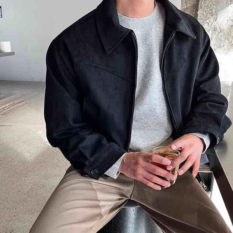Levoire | Long Sleeve Jacket With Reversible Collar And Zip Closure