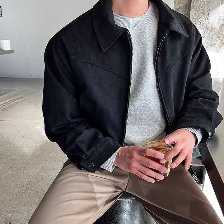 Levoire | Long Sleeve Jacket With Reversible Collar And Zip Closure
