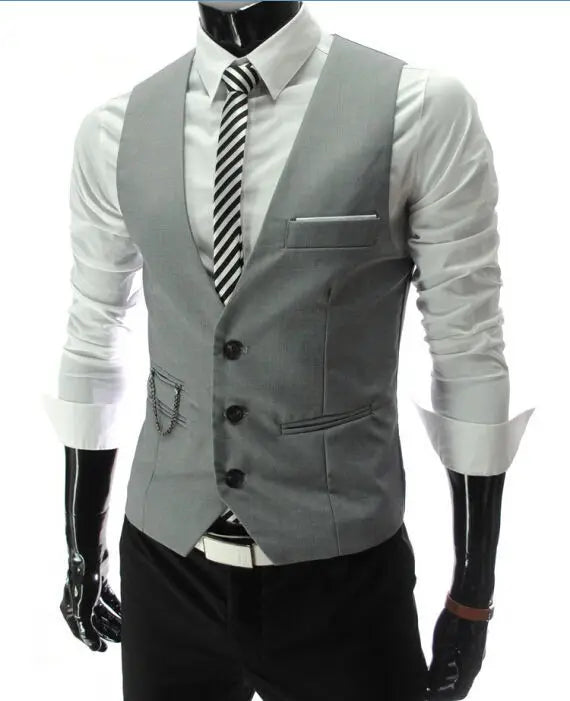 Levoire | Élégant Gilet Sans Manches Pour Hommes Avec Boutons Gris