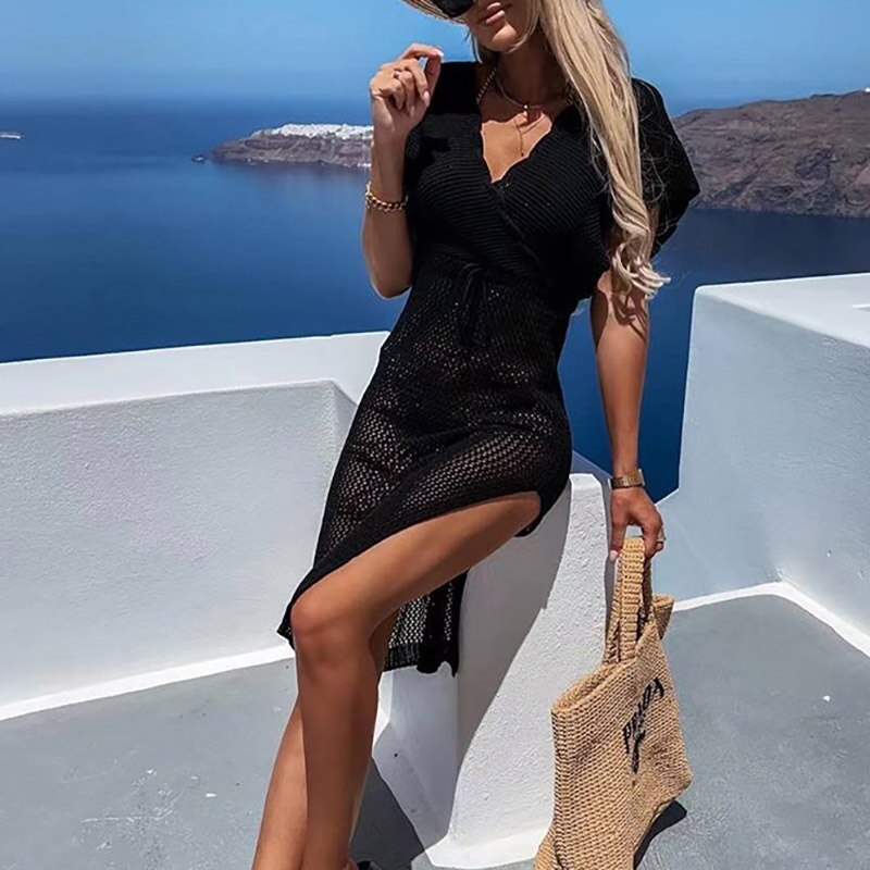 Levoire | Robe De Plage Tricotée noir