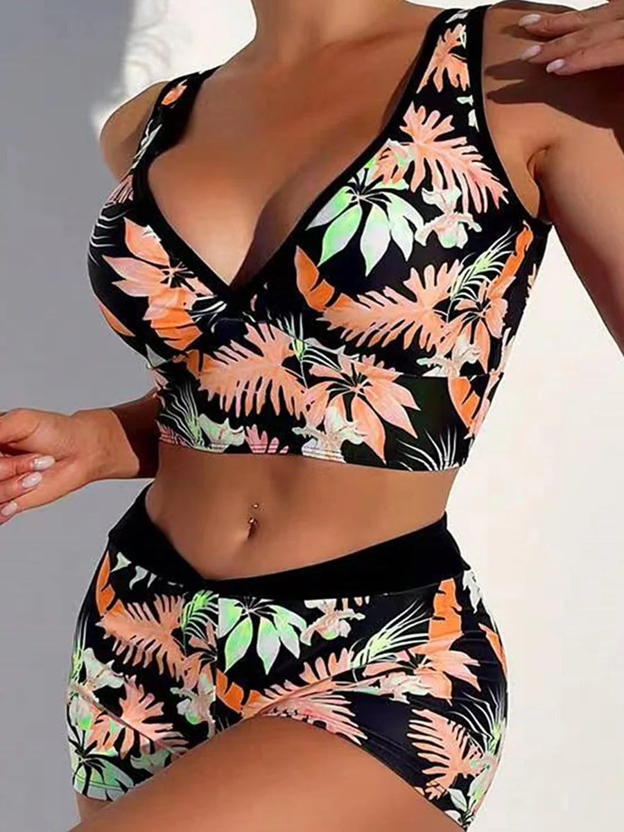 Levoire | Bikini Rembourré À Col En V Orange
