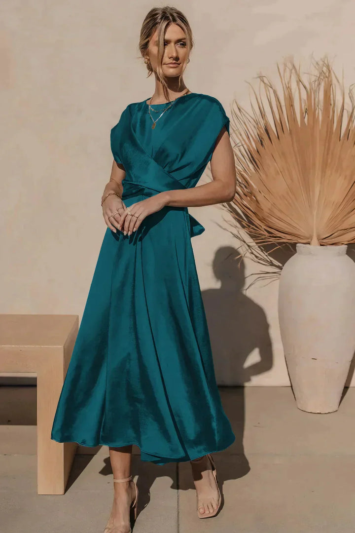 Levoire | Robe De Soirée Exclusive En Satin De Soie Lac Bleu