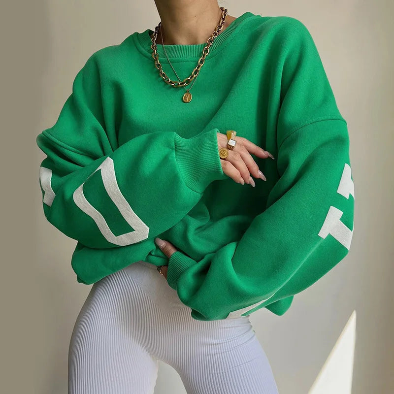 Levoire | Sweat-shirt Oversize Élégant Pour Femme Vert
