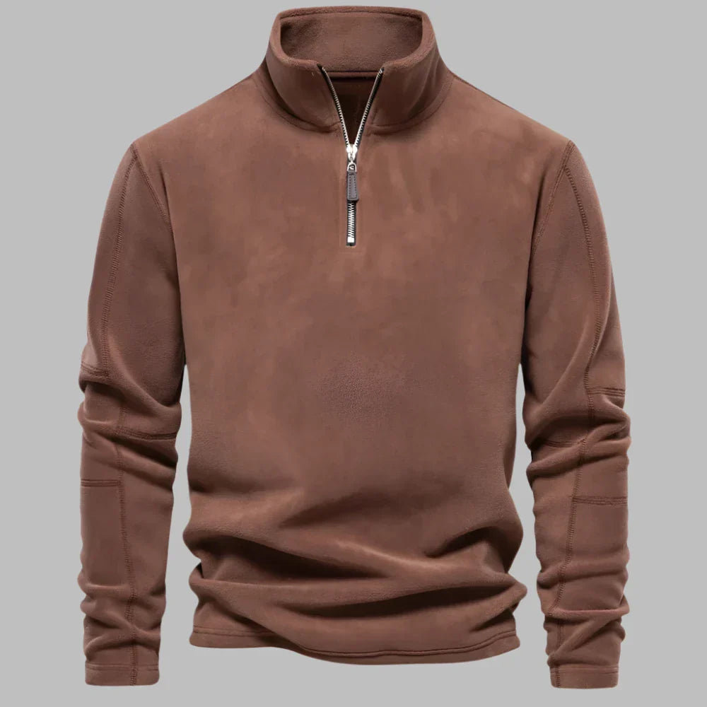 Levoire | Pull Homme Confortable Avec Fermeture Éclair Pour Un Look Décontracté Corail