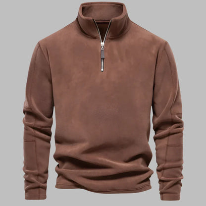 Levoire | Pull Homme Confortable Avec Fermeture Éclair Pour Un Look Décontracté Corail