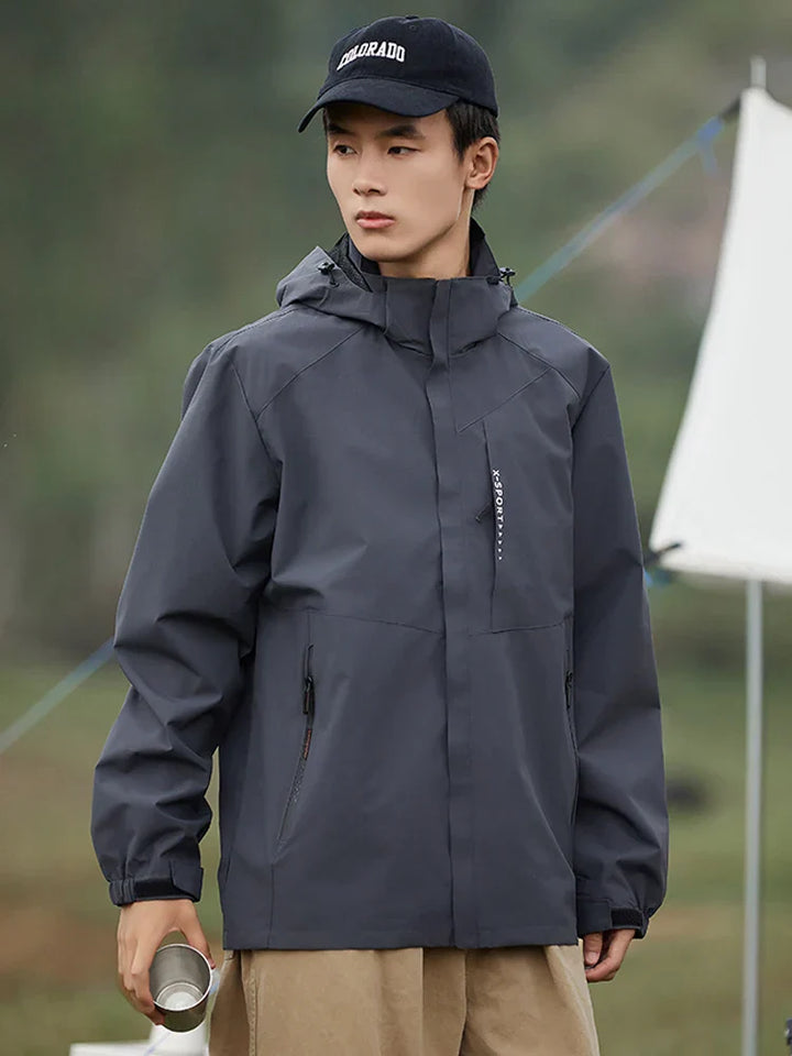 Levoire | Veste De Randonnée Imperméable Avec Capuche Pour Hommes GrisFoncé