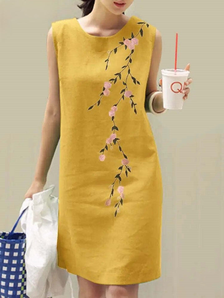 Levoire | Robe En Broderie Florale Jaune