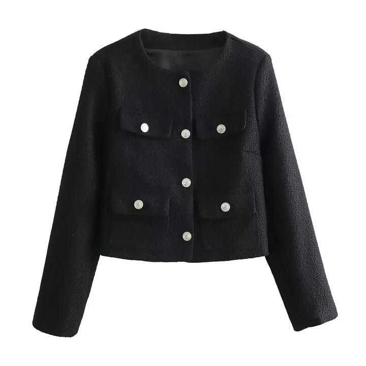 Levoire | Manteau Élégant En Tweed Noir (Presque épuisé)
