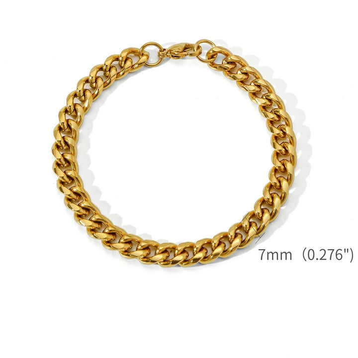 Levoire | Bracelet En Chaîne Cubaine En Or 7mm couleur dorée