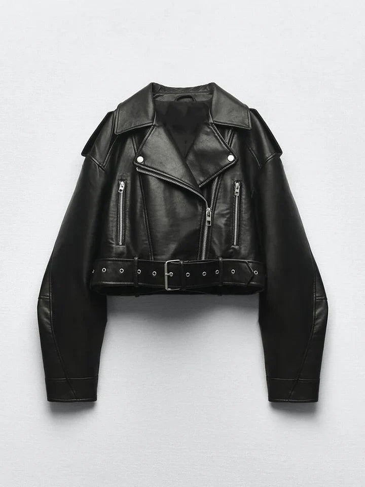 Levoire | Veste En Cuir Style Vintage Noir