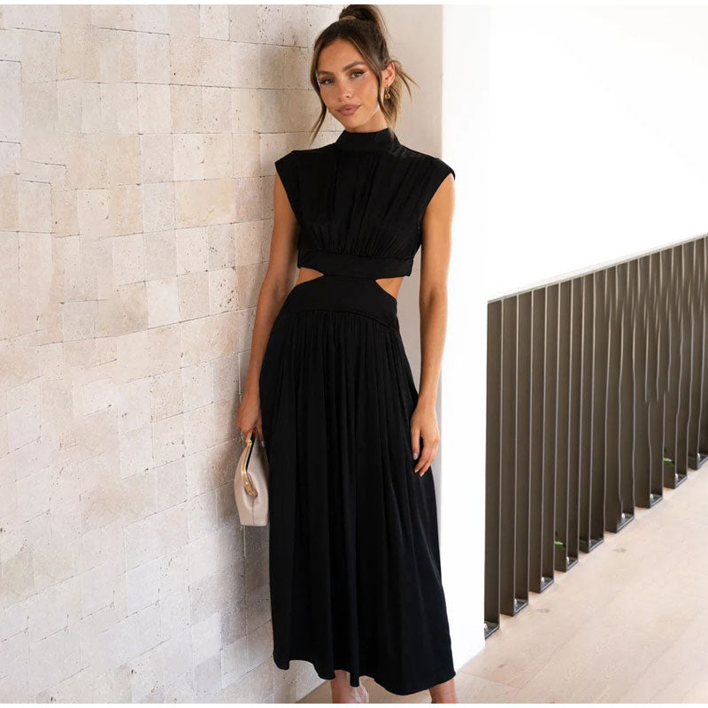 Levoire | Glamouröses minikleid in hohler taill Noir