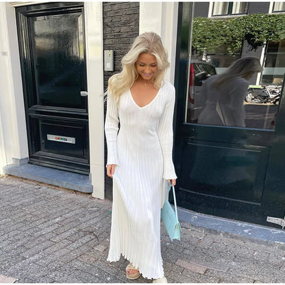 Levoire | Robe Midi À Manches Longues Blanc