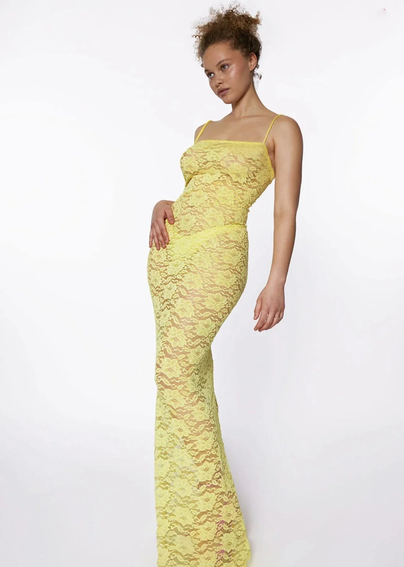 Levoire | Robes Maxi Transparentes Spitz À Épaules Dénudées