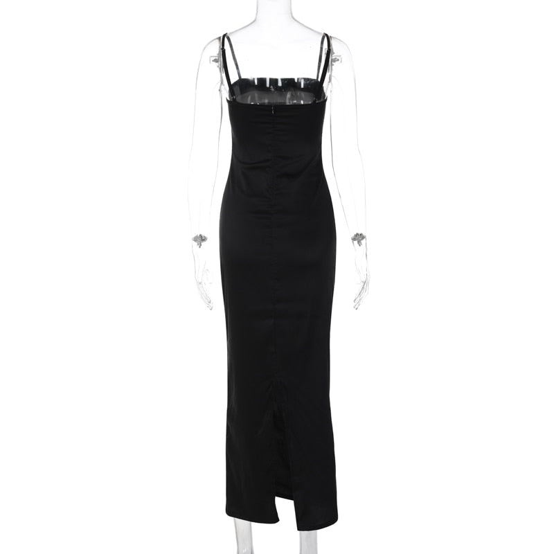 Levoire | Robe Longue À Bretelles Spaghetti Bling Stripe