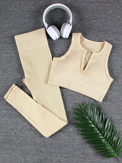 Levoire | Ensemble De Yoga (Long) Avec Une Belle Coupe Beige