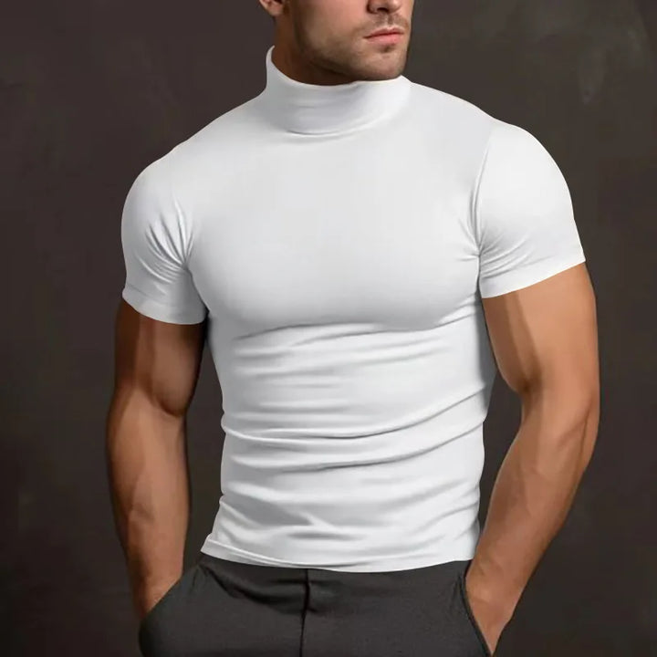 Levoire | T-Shirt Pour Hommes À Manches Courtes Ajusté Blanc