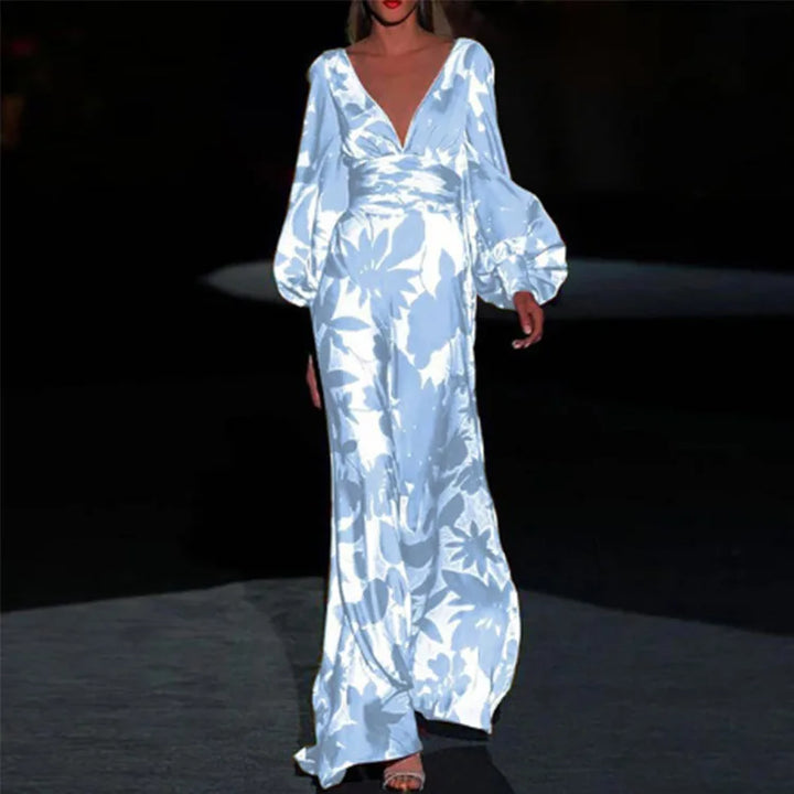 Levoire | Robe À Col En V Elegante Pour Un Look Feminin Et Sophistique Bleu