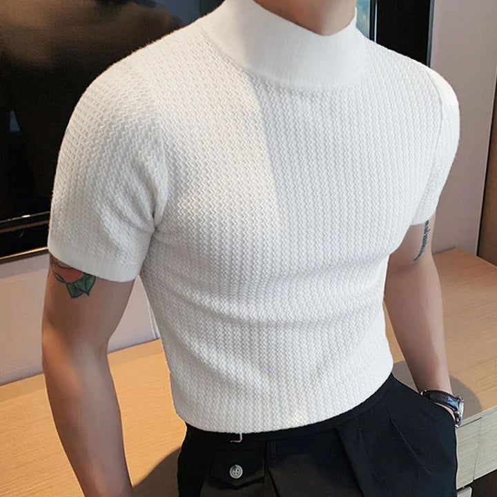 Levoire | T-Shirt En Tricot Élégant Avec Col Haut Pour Hommes