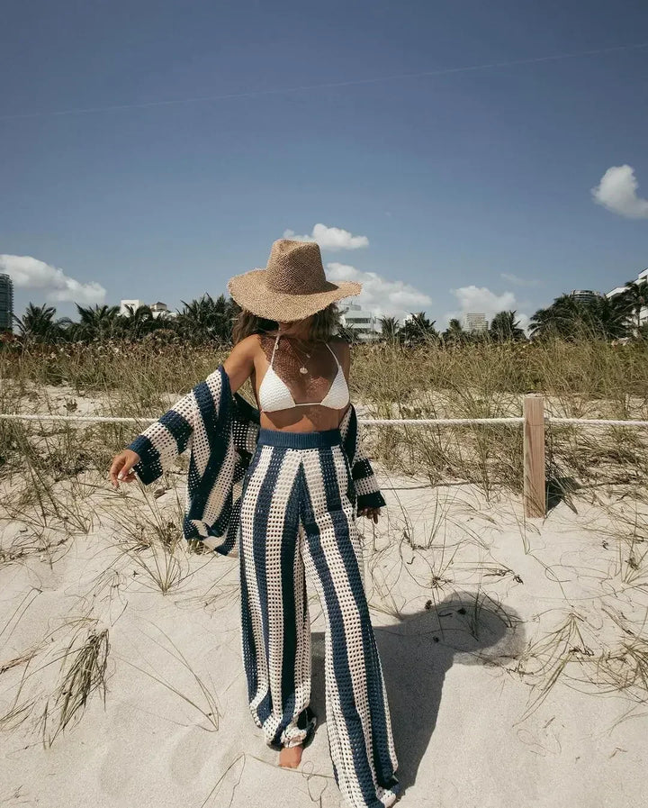 Levoire | Chemise Et Pantalon Évasé Bleu marine