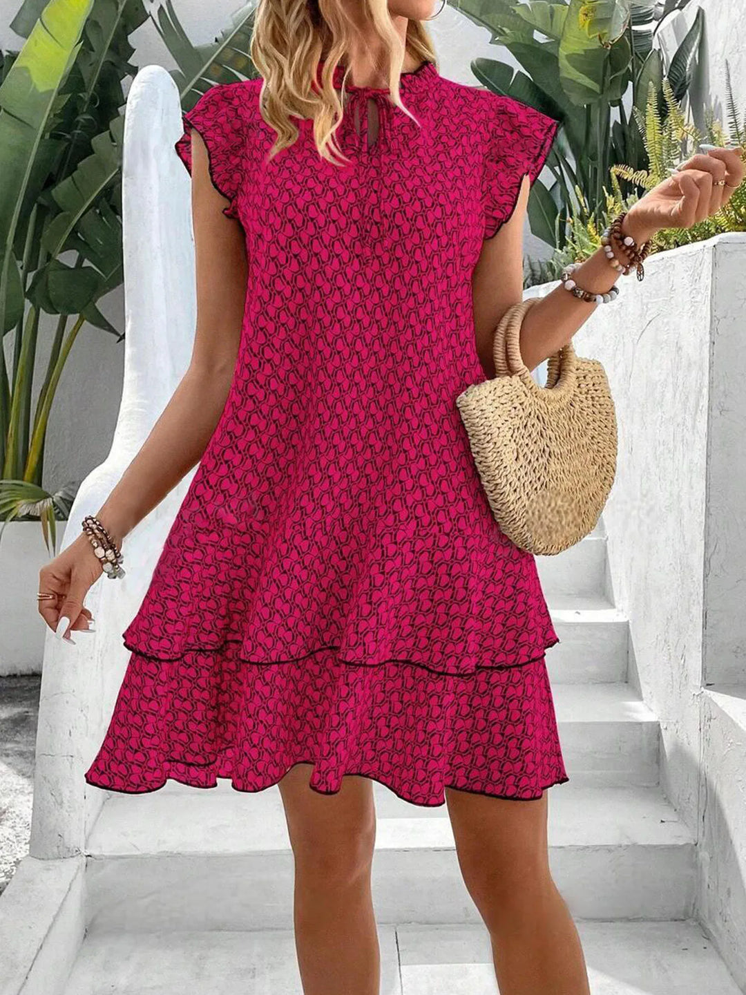 Levoire | Robe Femme Avec Un Ourlet Froncé Double Et Une Coque À Lien Rot