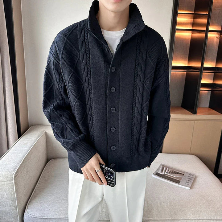 Levoire | Pull rétro à manches longues avec boutons plus chaud Gris de mer