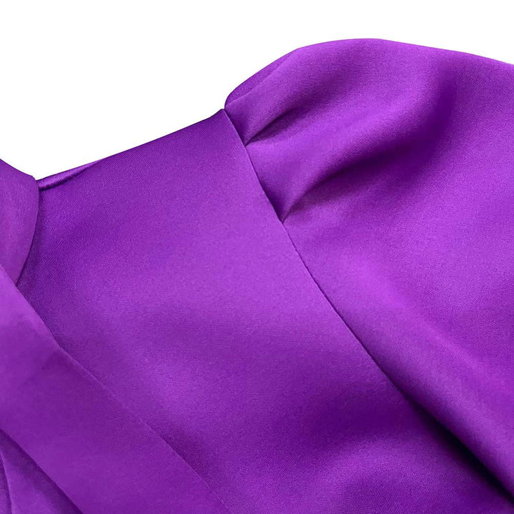 Levoire | Col Côté Bouffant Manches Courtes Robes Longues