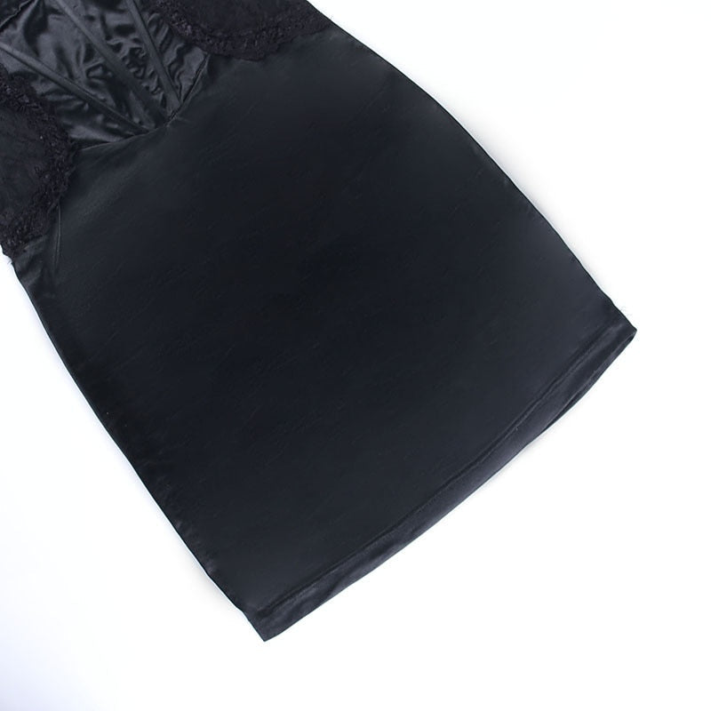 Levoire | Zip Sans Bretelles Profond V-Lace Dos Nu Mini Robe