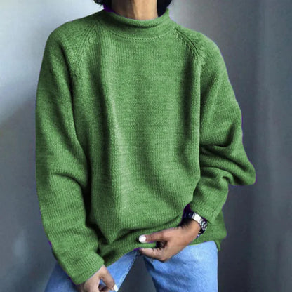 Levoire | Élégant Pull À Manches Longues En Tricot O-Fermeture Vert