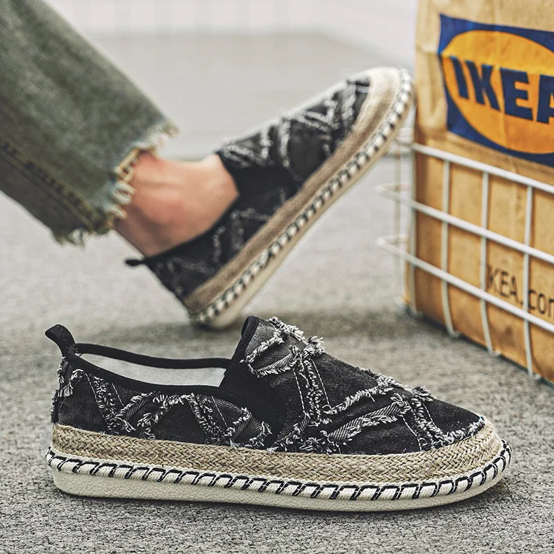 Levoire | Espadrilles En Canevas Pour Hommes Noir
