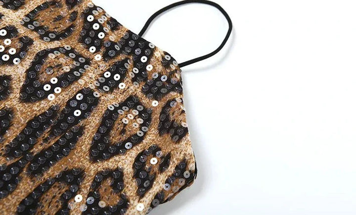 Levoire | Motif Léopard Paillettes Mini Robe