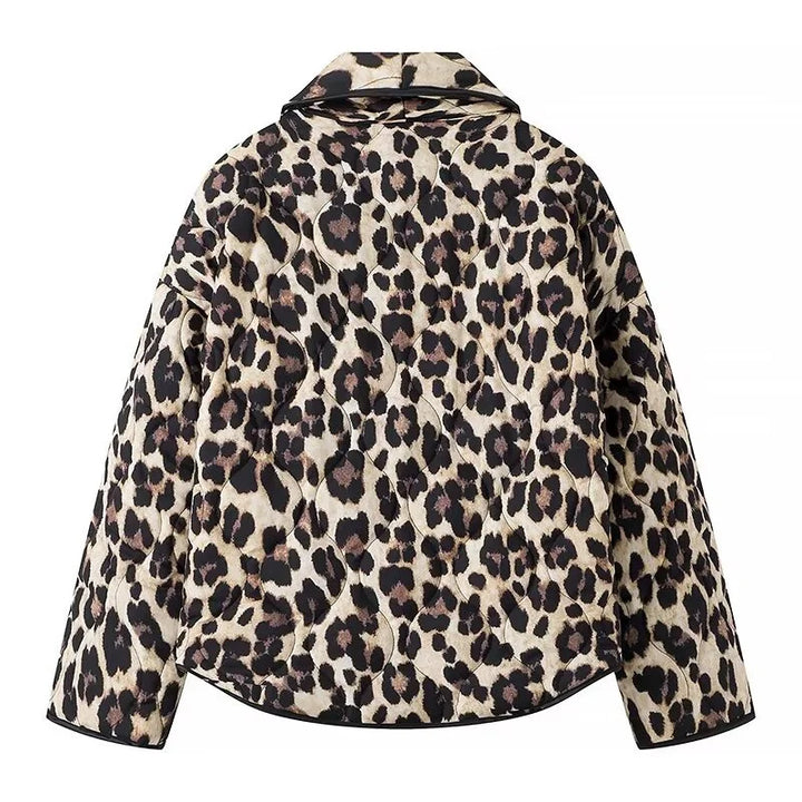 Levoire | Veste Bleue Avec Motif Léopard