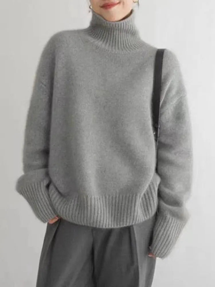 Levoire | Pull col roulé en cachemire premium Gris