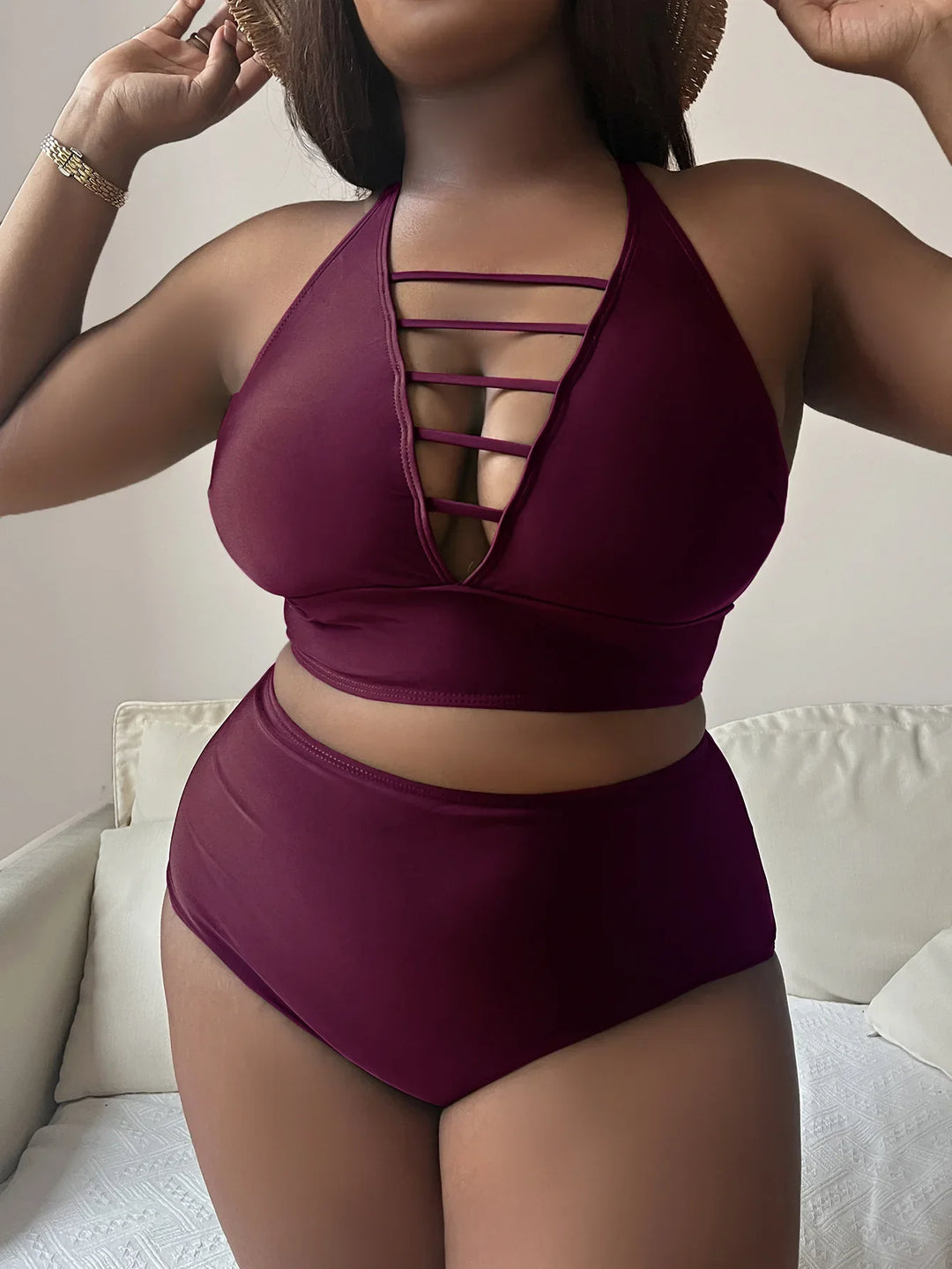 Levoire | Bikini Taille Haute Grande Vin rouge