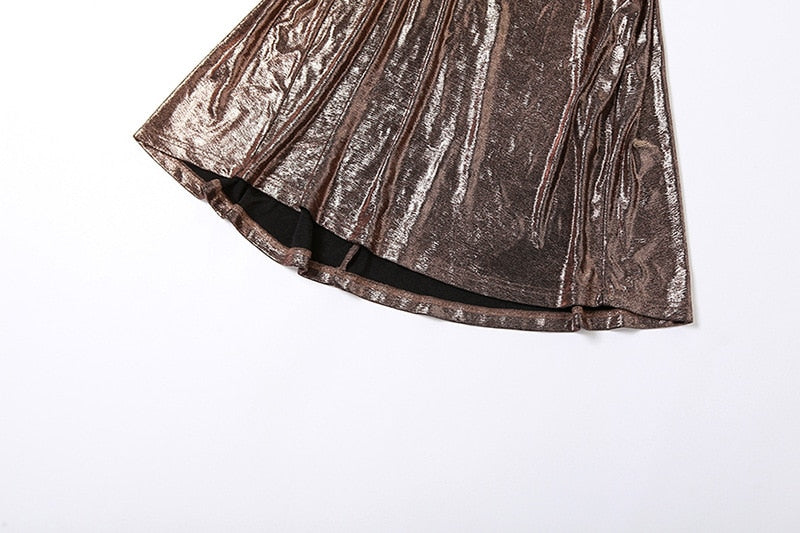 Levoire | Robe Maxi À Volants Métallisés Sans Manches