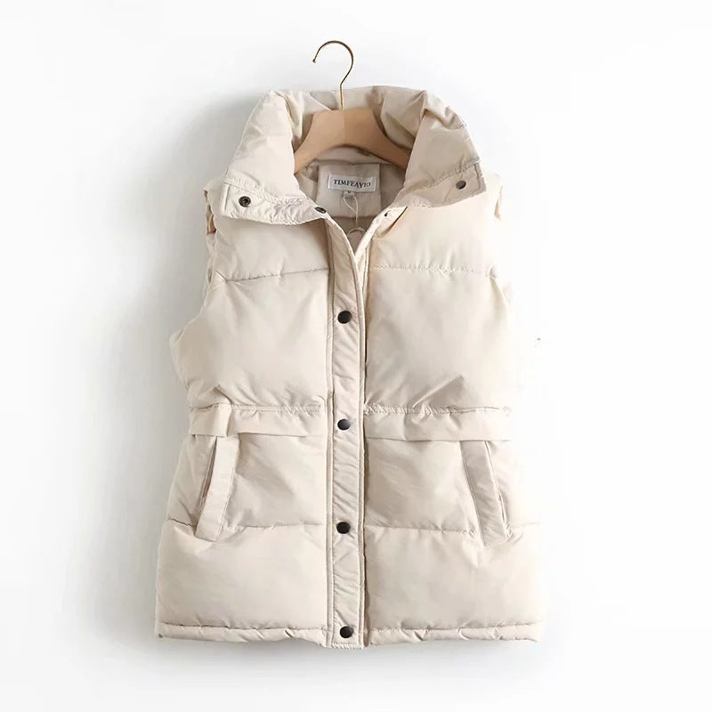 Levoire | Gilet Matelassé Élégant Beige