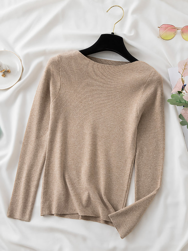 Levoire | Pull De Base Élégant Pour Femmes Khaki Une taille