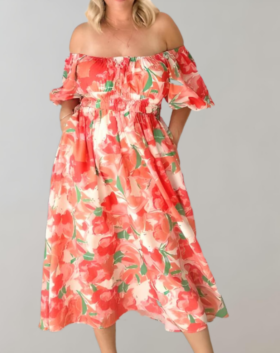 Levoire | Robe D'Été Décolleté En V Robe Midi Décontractée Rot