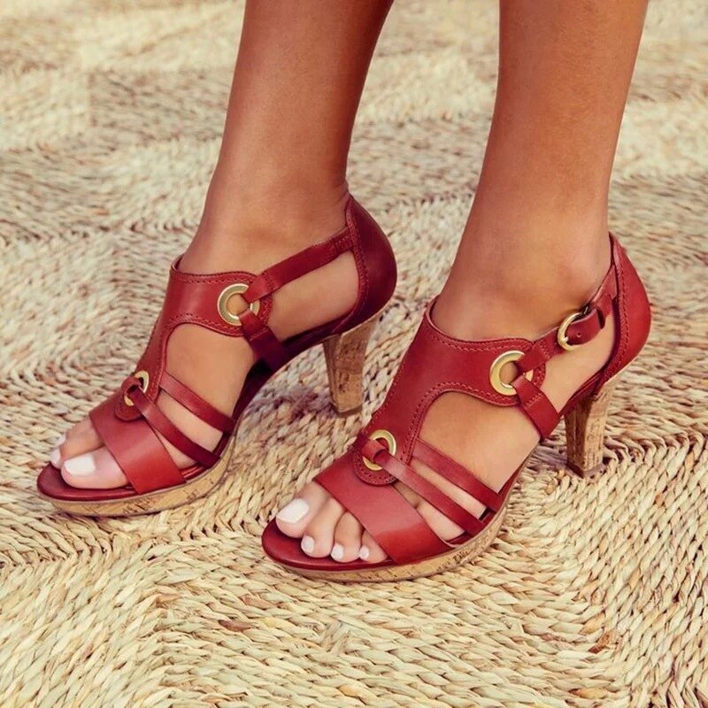 Levoire | Sandales À Talons Confortables Rouge écarlate